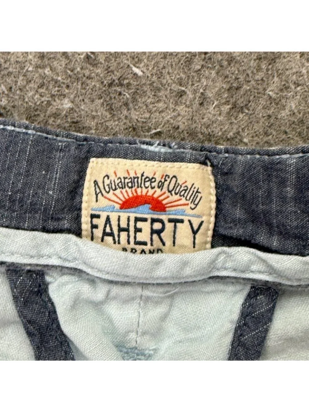 Faherty Tradewinds Linen Shorts Mens 40 Light Blue 10
